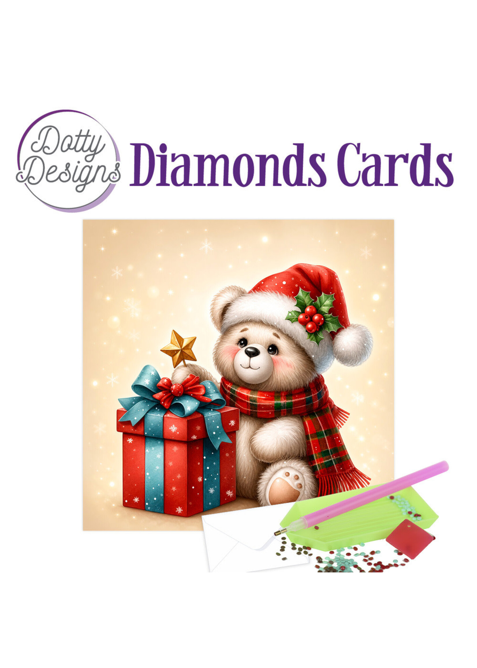 Dotty Designs Diamonds Card Kit, Bear With Gift