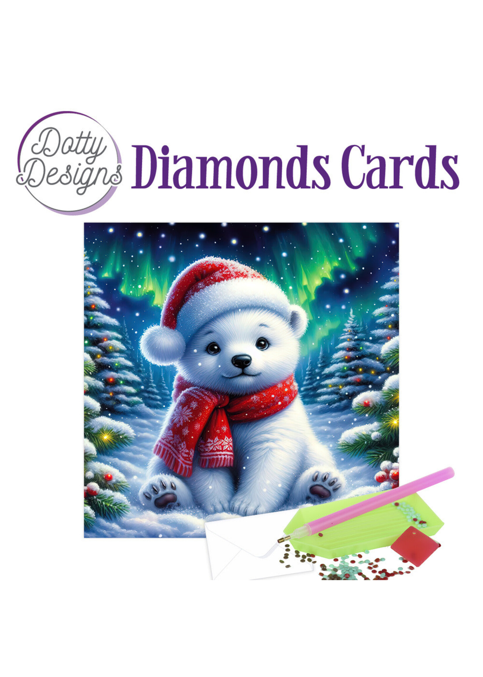 Dotty Designs Diamonds Card Kit, Christmas Polar Bear
