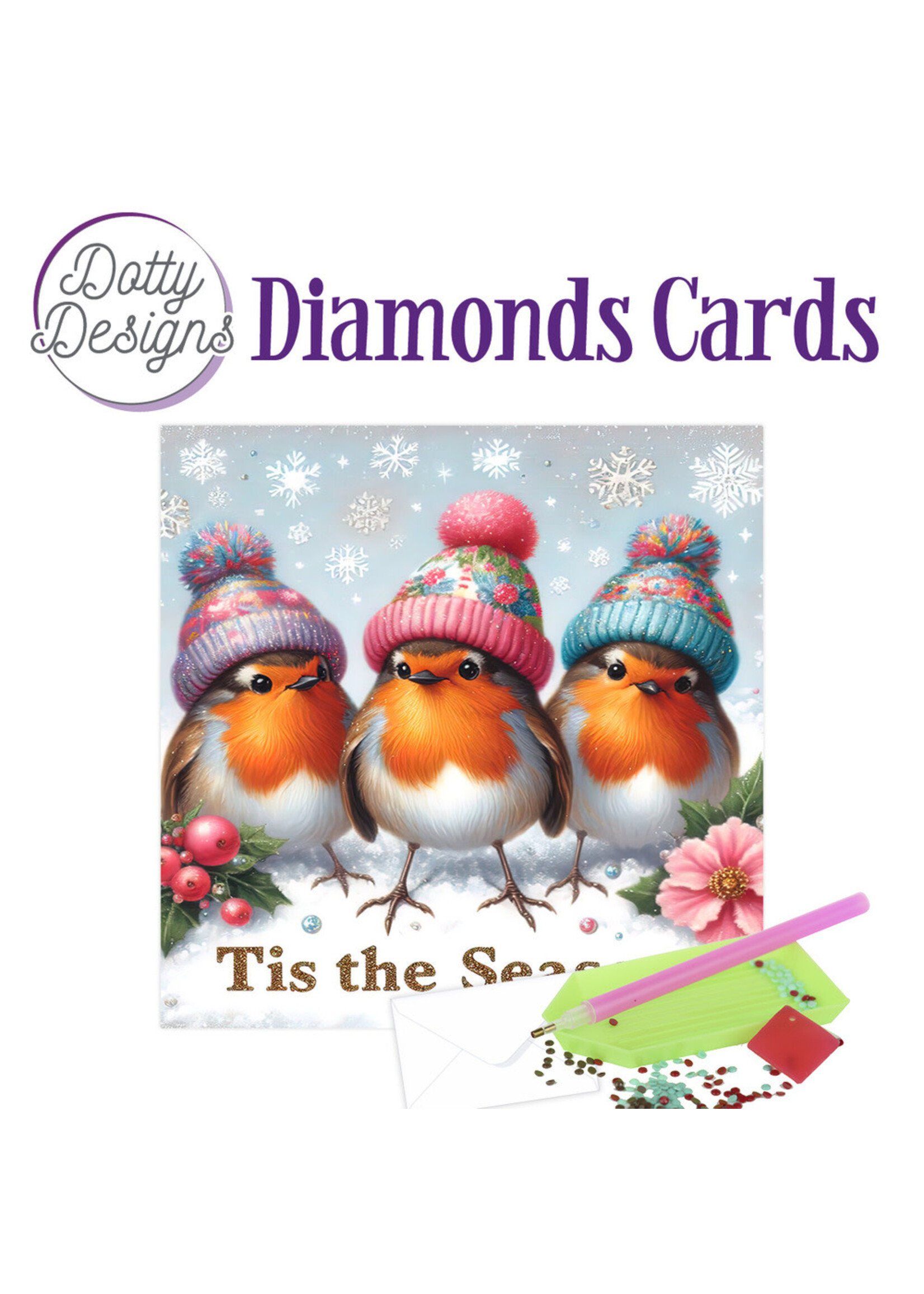 Dotty Designs Diamonds Card Kit, Three Robins