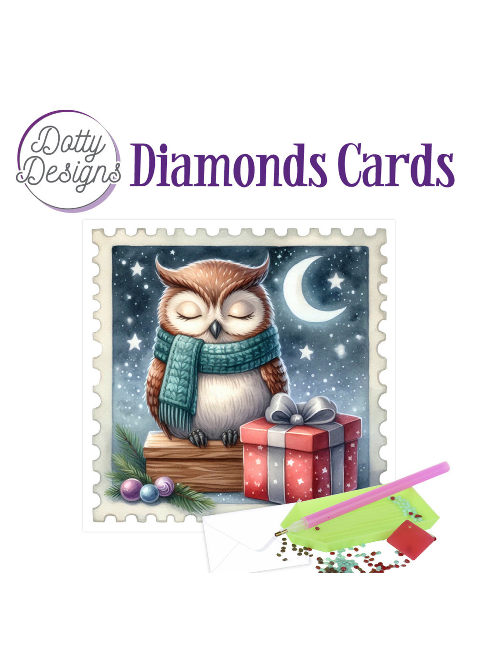 Dotty Designs Diamonds Card Kit, Owl Stamp