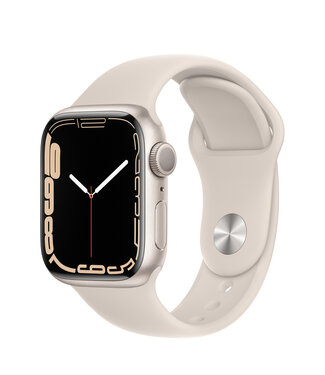 Apple Apple Watch Series 7 GPS,  Цвет корпуса «Сияющая звезда», Спортивный ремешок цвета «сияющая звезда»