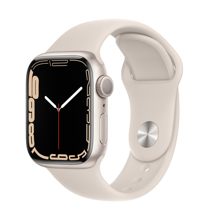 Apple Apple Watch Series 7 GPS,  Цвет корпуса «Сияющая звезда», Спортивный ремешок цвета «сияющая звезда»