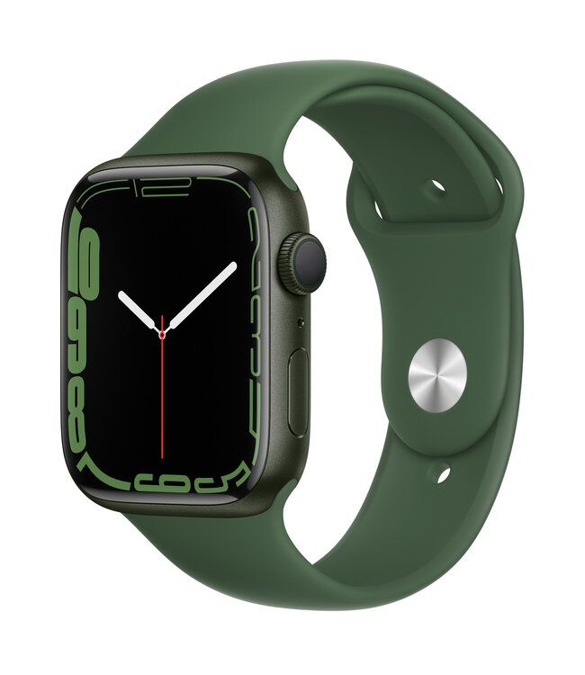 Apple Apple Watch Series 7 GPS,  Цвет корпуса «Зелёный», Спортивный ремешок цвета «зелёный клевер»
