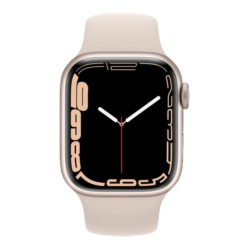 Apple Apple Watch Series 7 GPS,  Цвет корпуса «Сияющая звезда», Спортивный ремешок цвета «сияющая звезда»