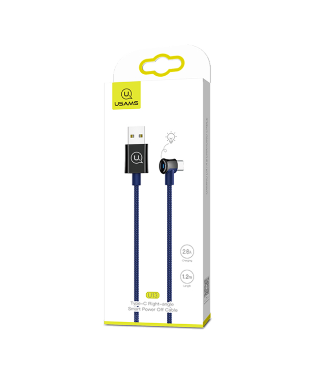 Apple Usams Type-C Right-Angle Smart Power Off Cable 1m  - USB-C/USB кабель