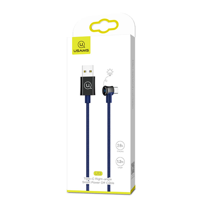 Apple Usams Type-C Right-Angle Smart Power Off Cable 1m  - USB-C/USB кабель