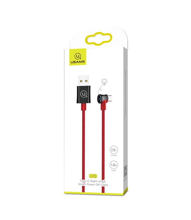 Apple Usams Type-C Right-Angle Smart Power Off Cable 1m  - USB-C/USB кабель