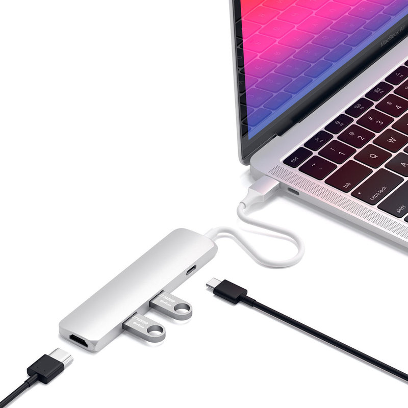 Satechi Satechi Type-C Slim Multi-Port Adapter - Переходник для MacBook Серебристый