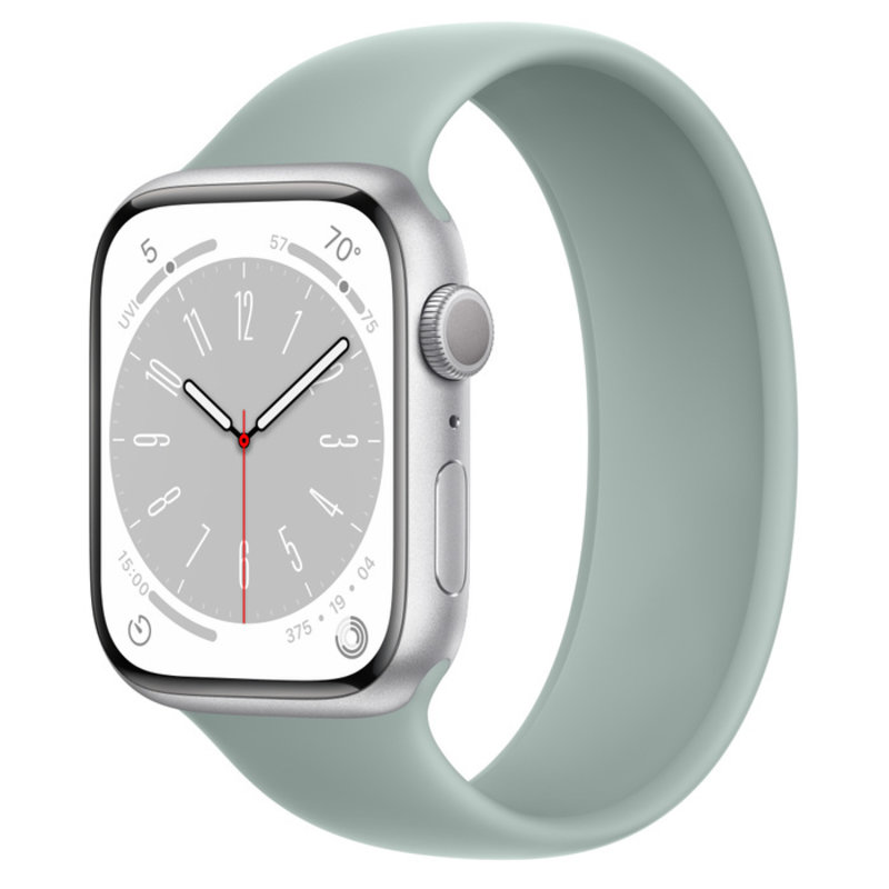 Apple Apple Watch Series 8 GPS, Цвет корпуса Серебристый, Спортивный ремешок