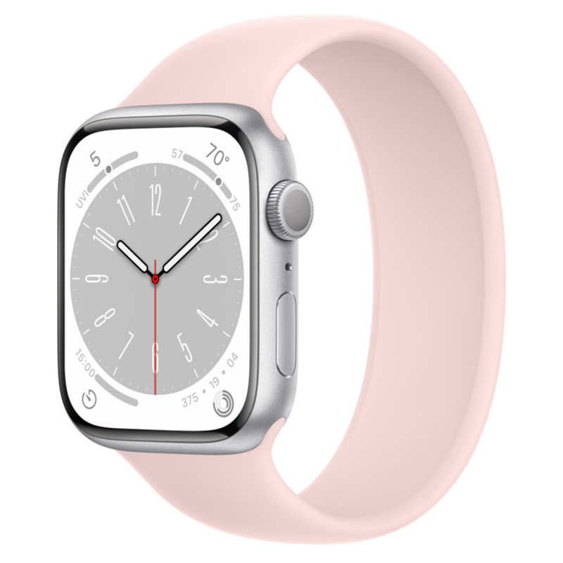 Apple Apple Watch Series 8 GPS, Цвет корпуса Серебристый, Спортивный ремешок