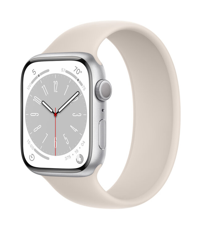 Apple Apple Watch Series 8 GPS, Цвет корпуса Серебристый, Спортивный ремешок