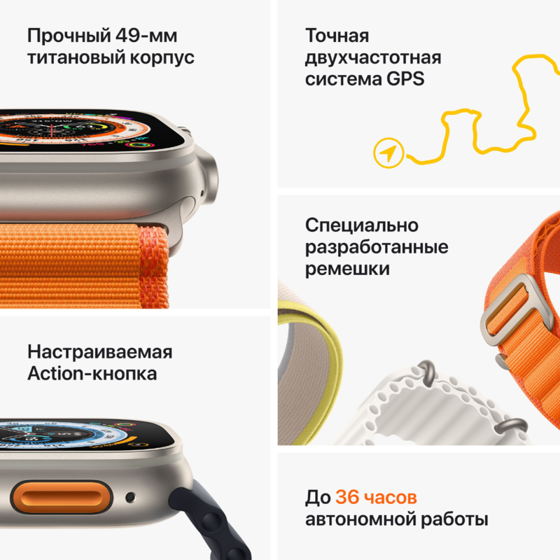 Apple Apple Watch Ultra с альпийским оранжевым браслетом