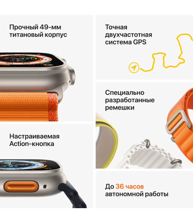 Apple Apple Watch Ultra с черно-серым ремешком
