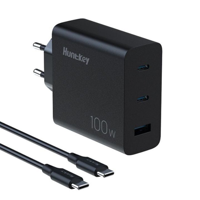 HuntKey HuntKey 100W GaN USB-C, USB-A Charger - Быстрая зарядка для MacBook