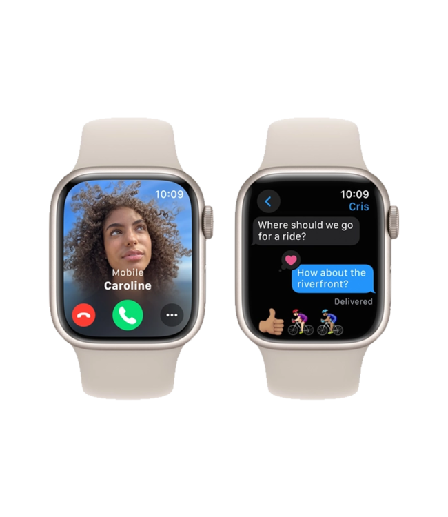 Apple Apple Watch Series 9 GPS, 45мм, Сияющая звезда, Starlight Sport Band, (MR973)