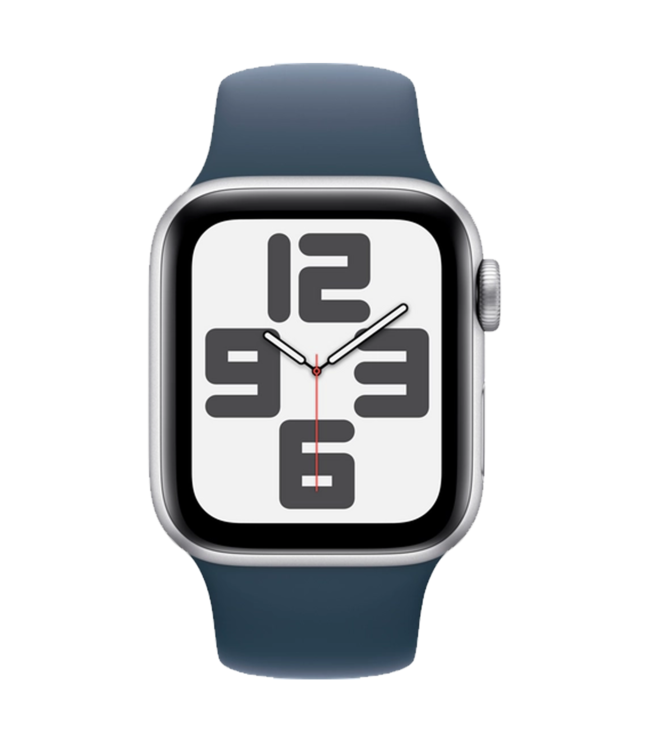 Apple Apple Watch SE GPS Gen.2, 44мм, Серебристый, Storm Blue Sport Band, (MREC3)