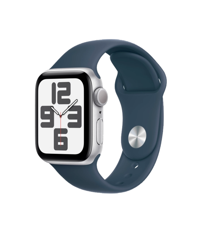 Apple Apple Watch SE GPS Gen.2, 40мм, Серебристый, Storm Blue Sport Band, (MRE13)