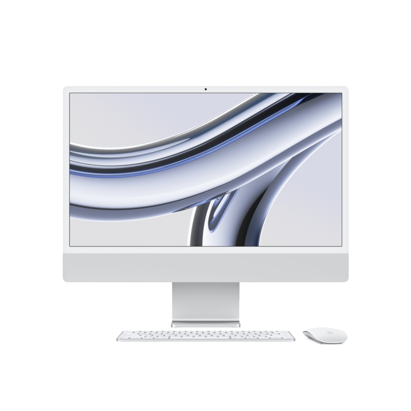 Apple iMac 24" Apple M3 (8 CPU/8GPU), 8 ГБ, 256 ГБ SSD, Silver (MQR93HX/A)