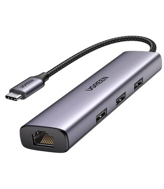 UGREEN UGREEN USB-C to 3-Port USB 3.0 Hub with Gigabit Ethernet - Переходник для Macbook
