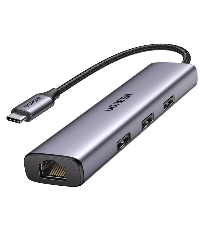 UGREEN UGREEN USB-C to 3-Port USB 3.0 Hub with Gigabit Ethernet - Переходник для Macbook