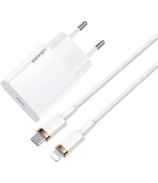 Usams USAMS 20W Power Adapter + Lightning Cable - Адаптер и кабель для iPhone