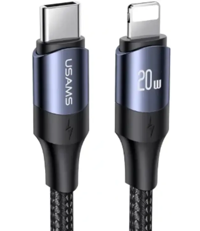 Usams USAMS USB-C to Lightning Black Cable - Кабель для iPhone