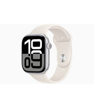 Apple Apple Watch Series 10 GPS, Aluminium case, 42mm, Silver, Starlight Sport Band