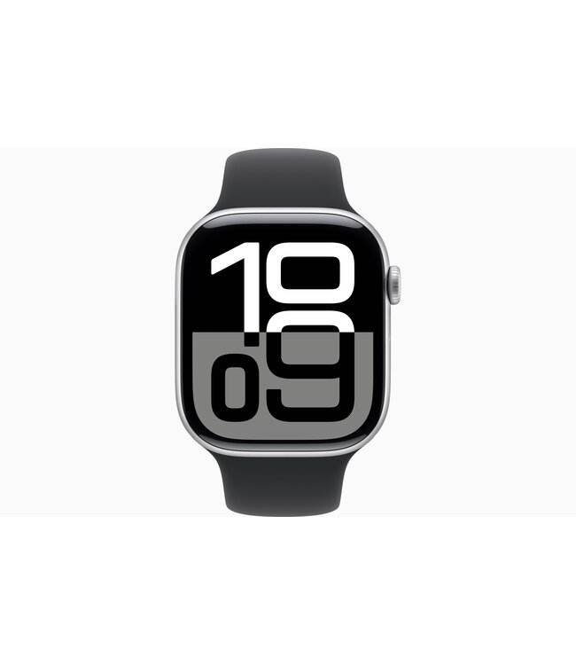 Apple Apple Watch Series 10 GPS, Aluminium case, 46mm, Silver, Black Sport Band