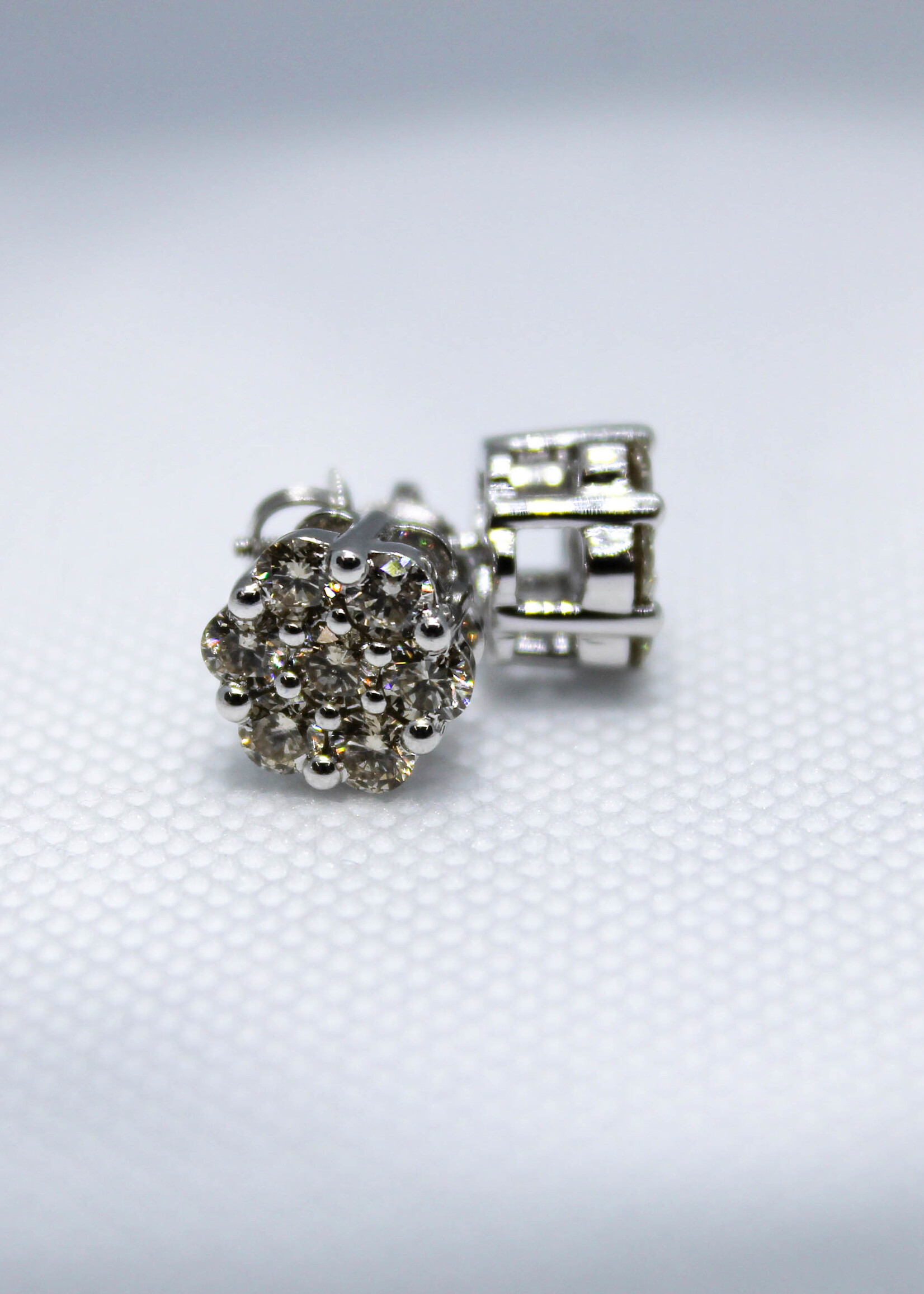 10k Earrings 10k wg 2.07ct flow set ##112605