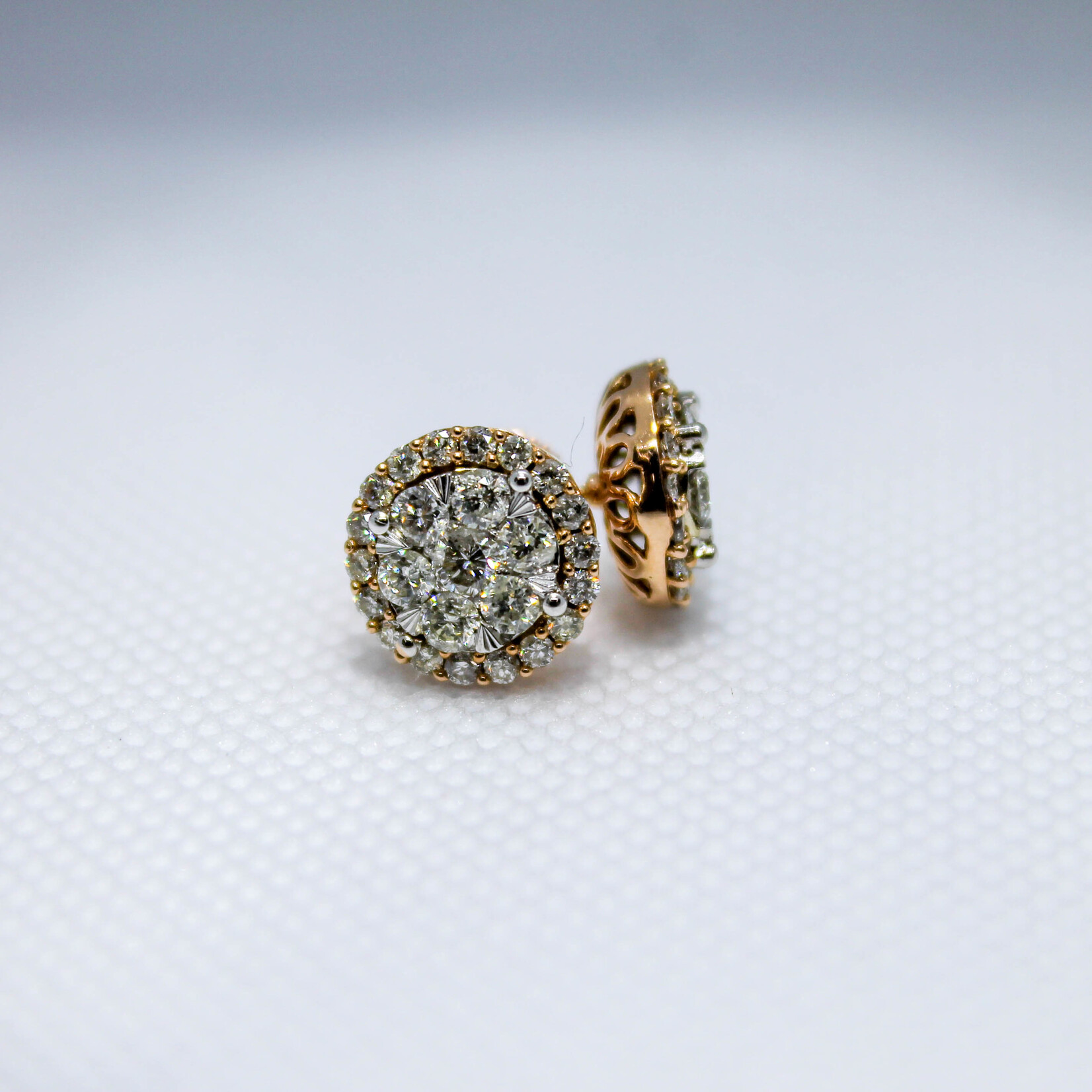 14k Earrings 14k rg 1.5ct rou #ds02747r