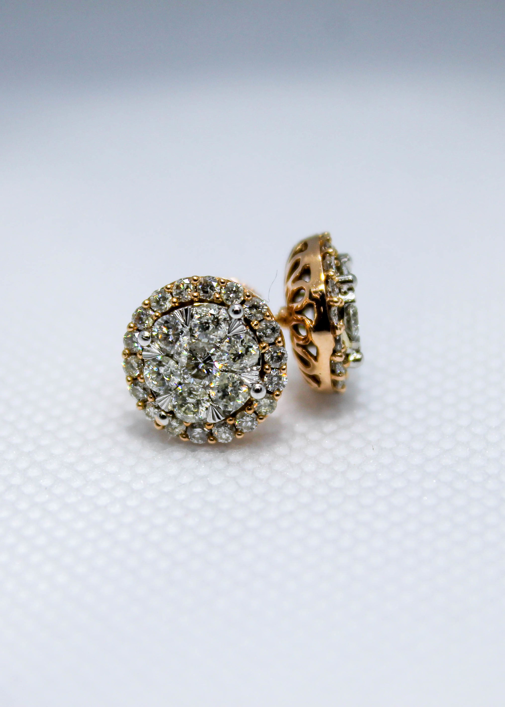 14k Earrings 14k rg 1.5ct rou #ds02747r