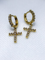 14k Earrings 14k yg.6ct cross #dso4312y
