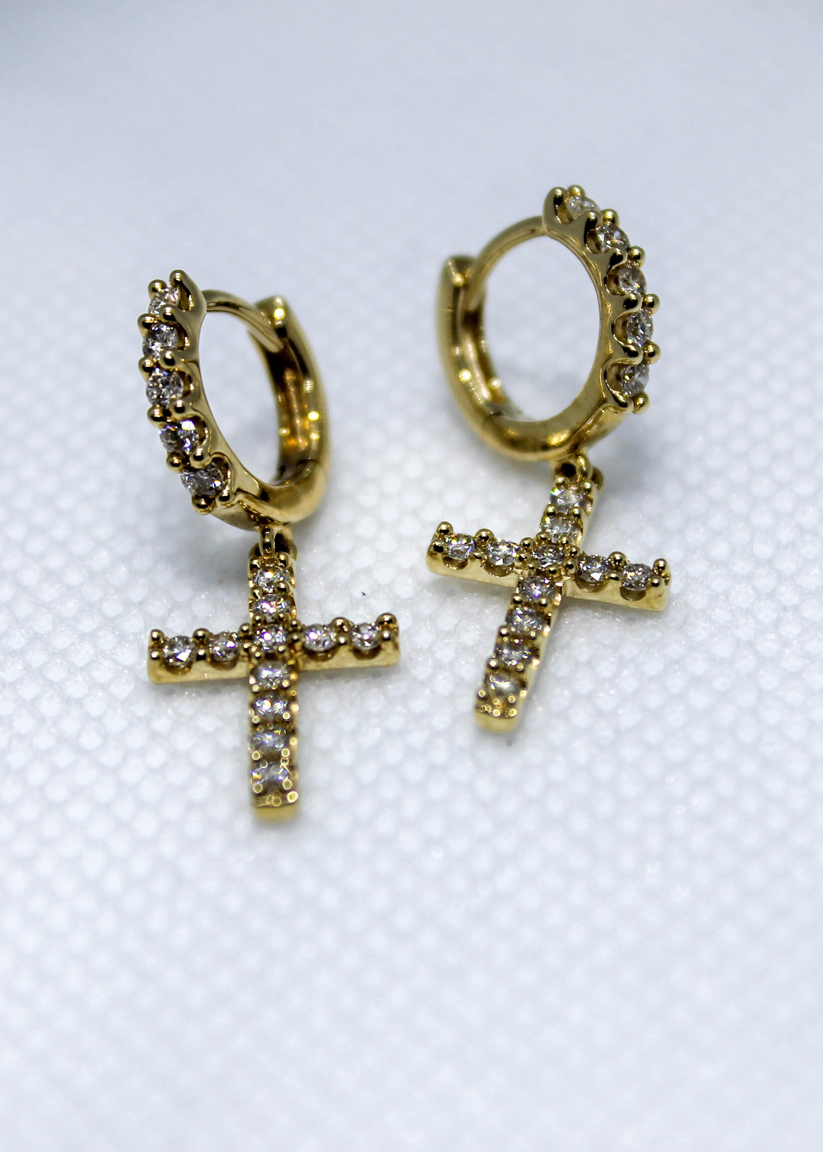 14k Earrings 14k yg.6ct cross #dso4312y