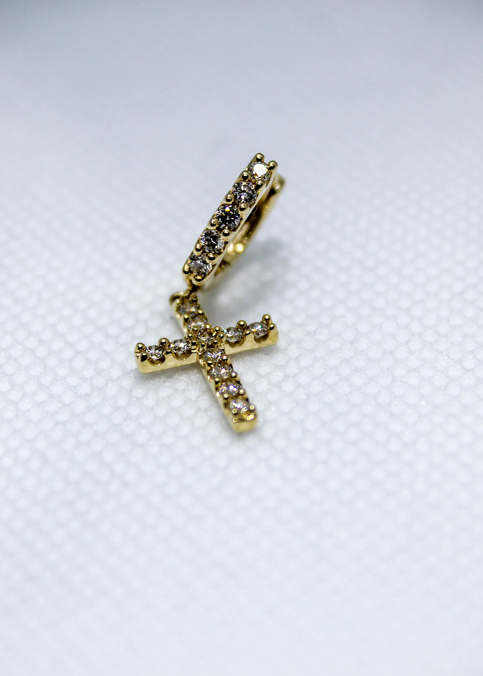 14k Earrings 14k yg.6ct cross #dso4312y