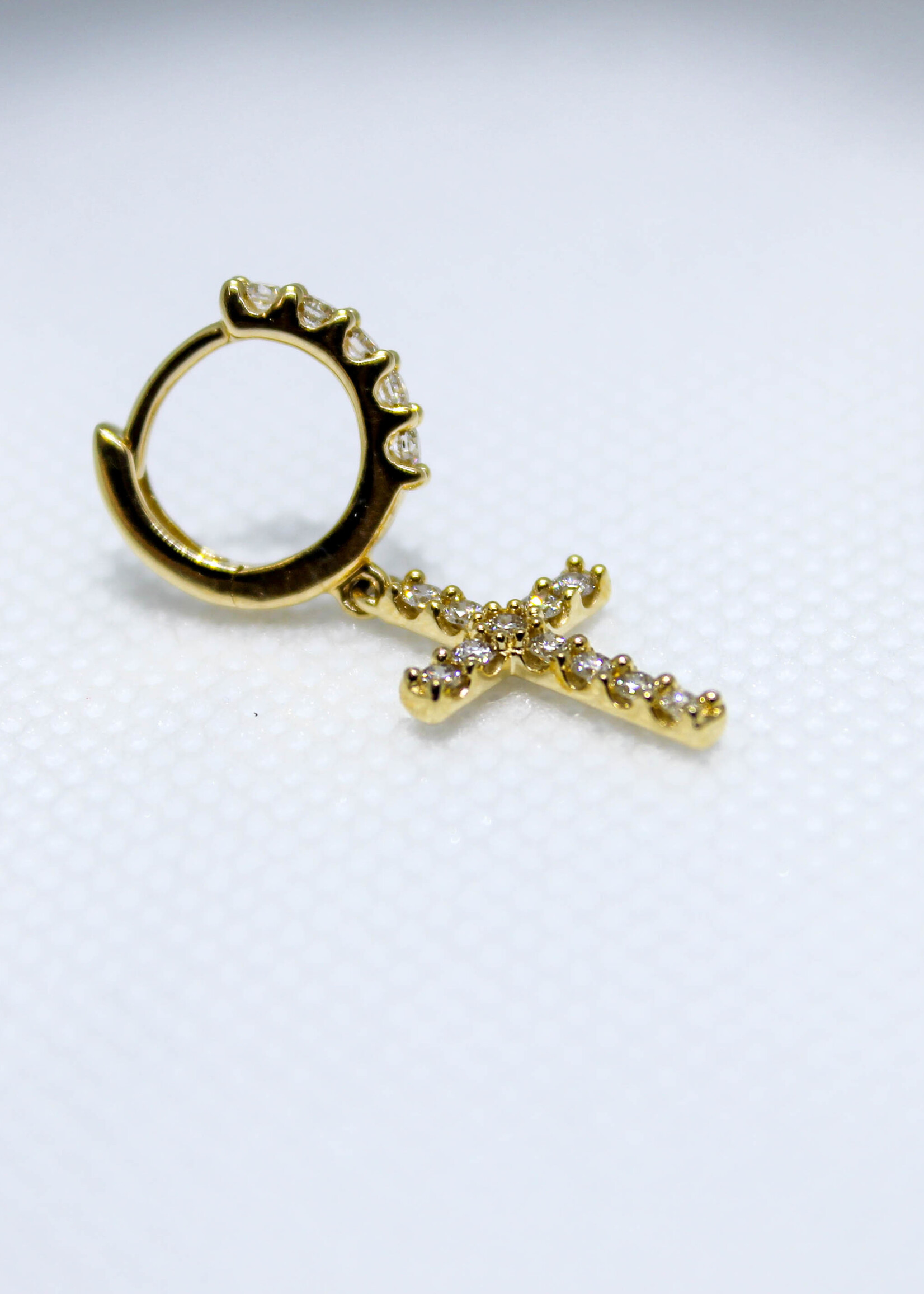 14k Earrings 14k yg.6ct cross #dso4312y