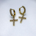 14k Earrings 14k yg .37ct cross