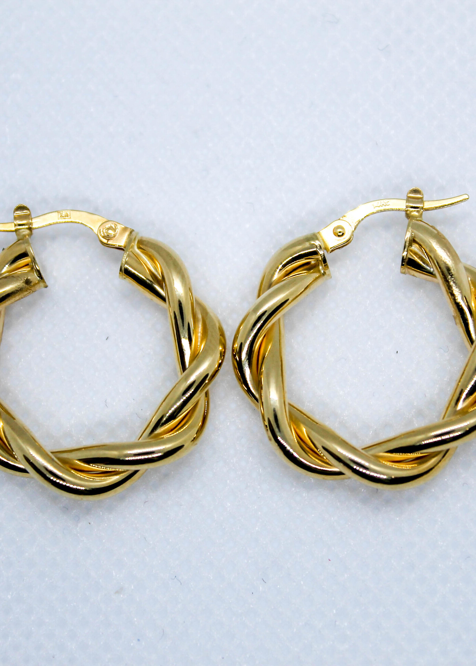 14k Earrings 14k yg 3.1g hoops