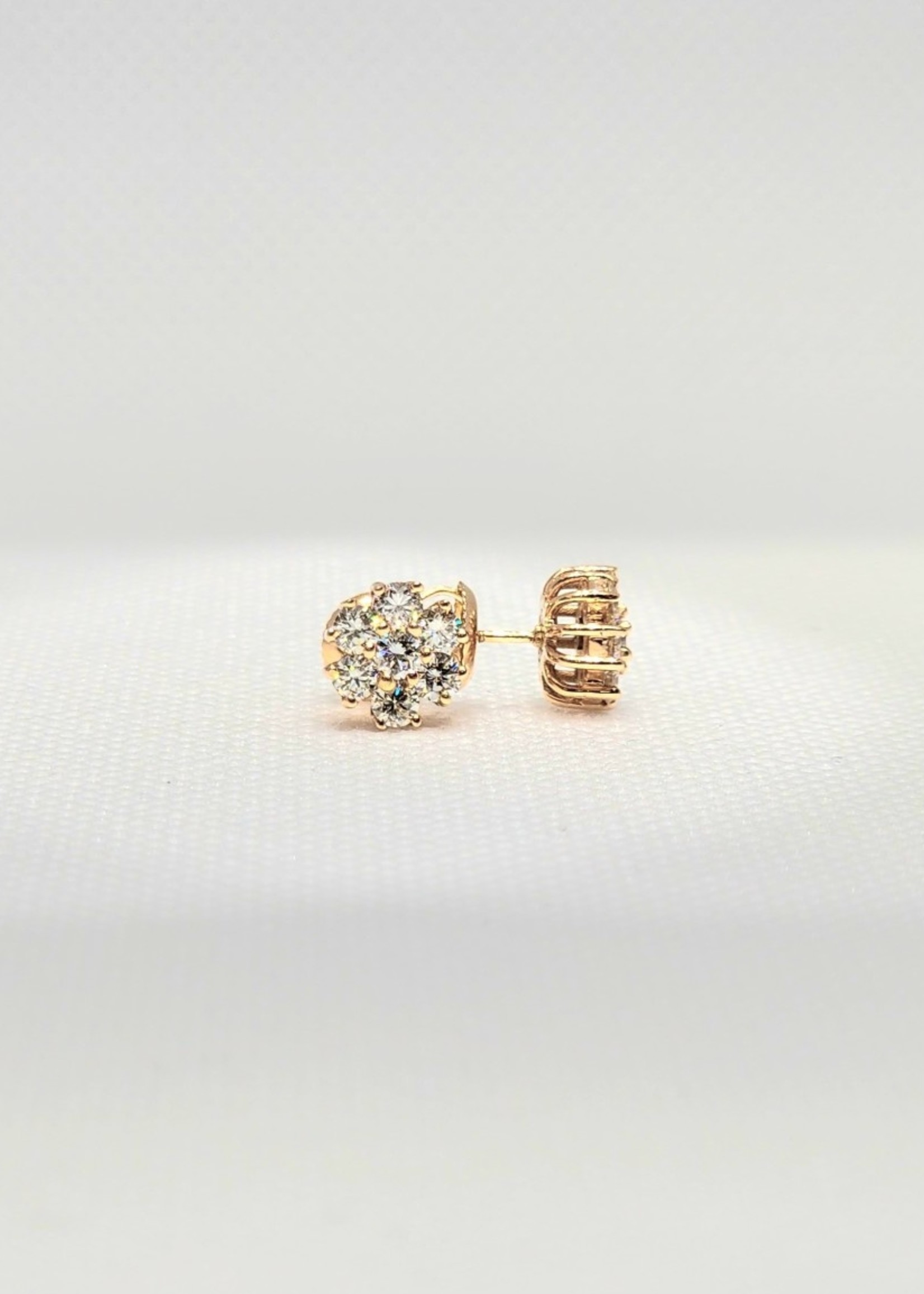 14k Earrings 14k rg 2.2g 1.04ct flow stud jc