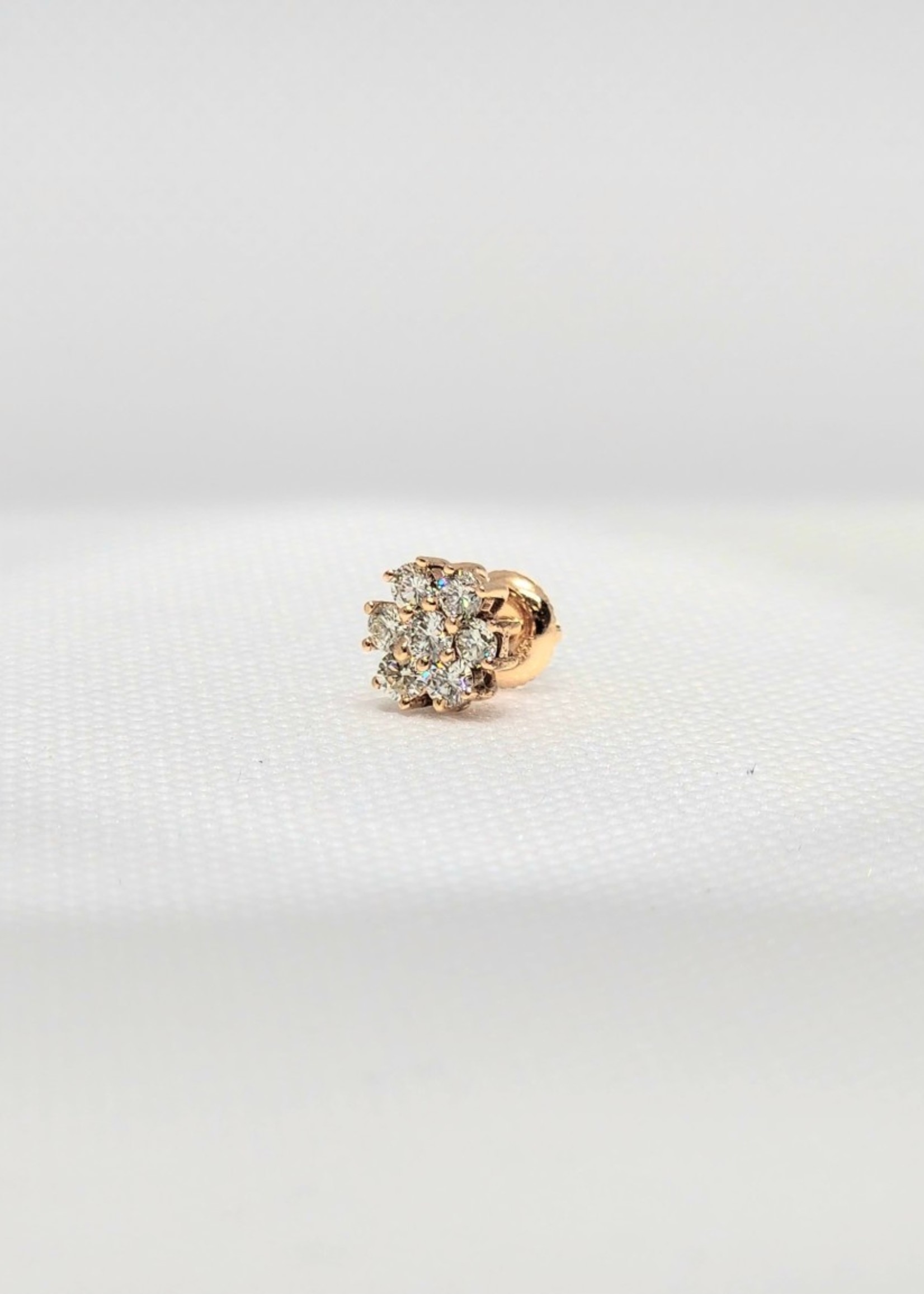 14k Earrings 14k rg 2.2g 1.04ct flow stud jc