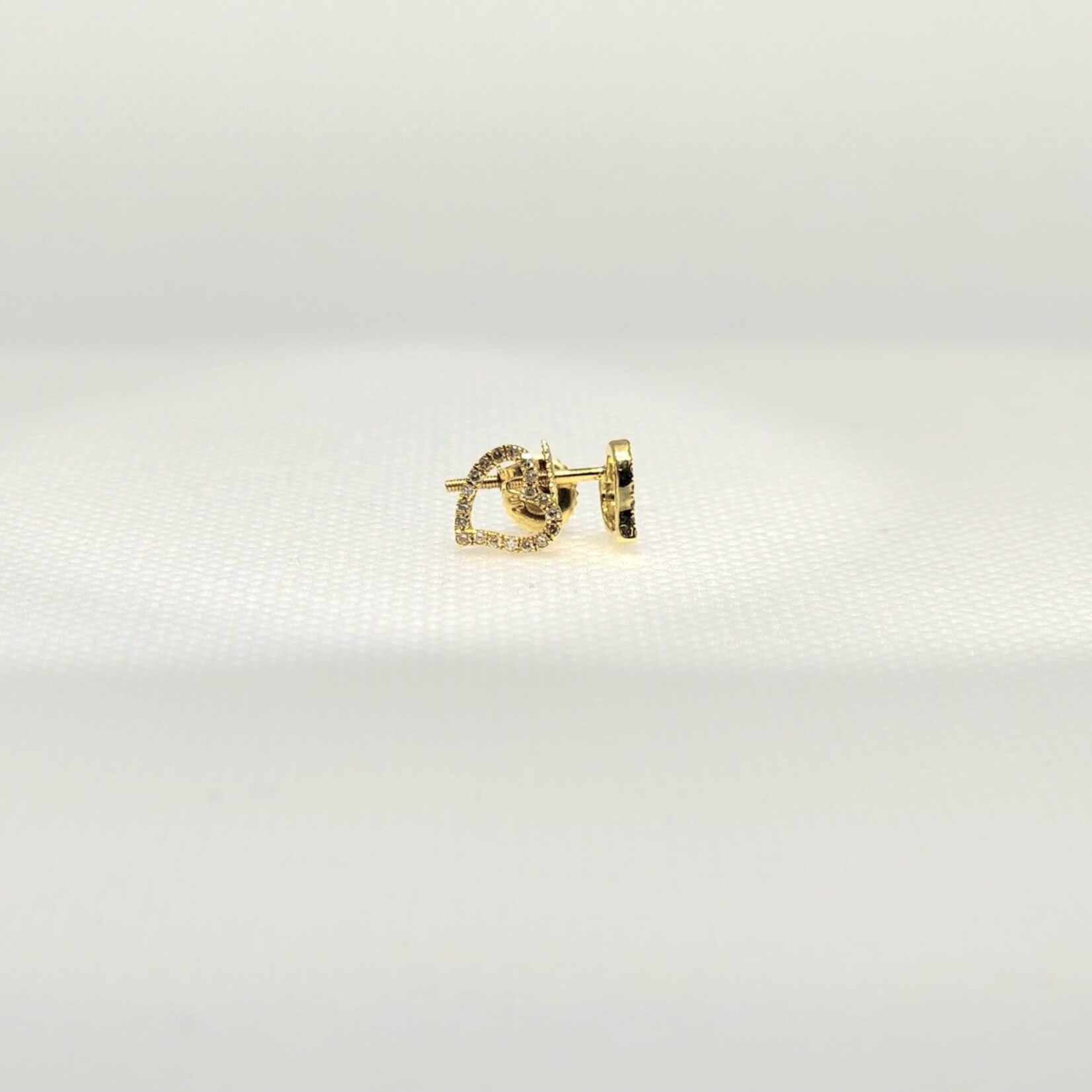 10k Earrings 10k yg .12ct open heart