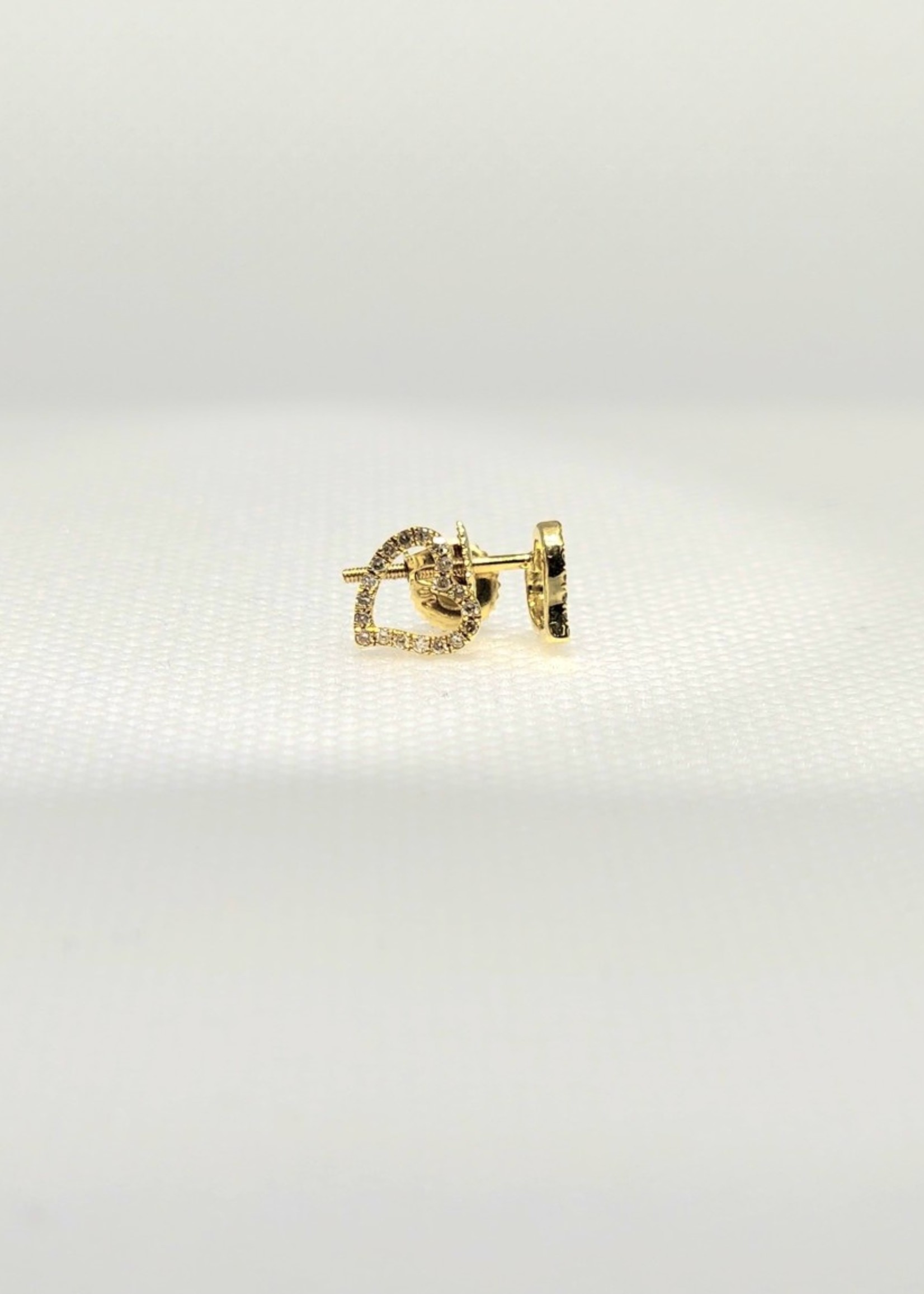 10k Earrings 10k yg .12ct open heart