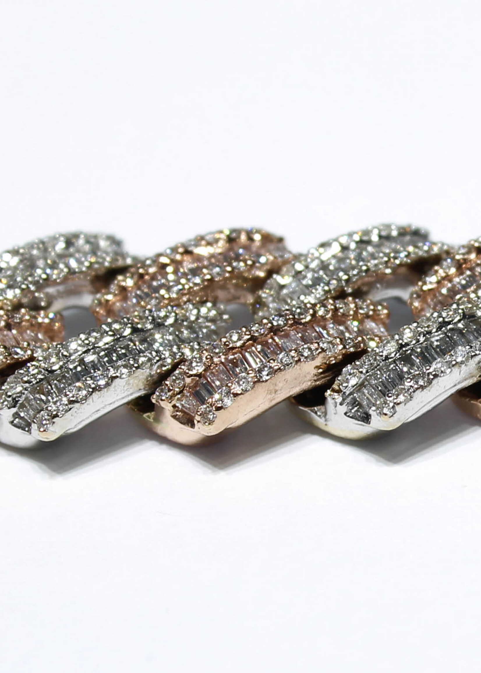 10k Bracelets 10k r/wg 107.7g 16mm 8" 13.5ct bag