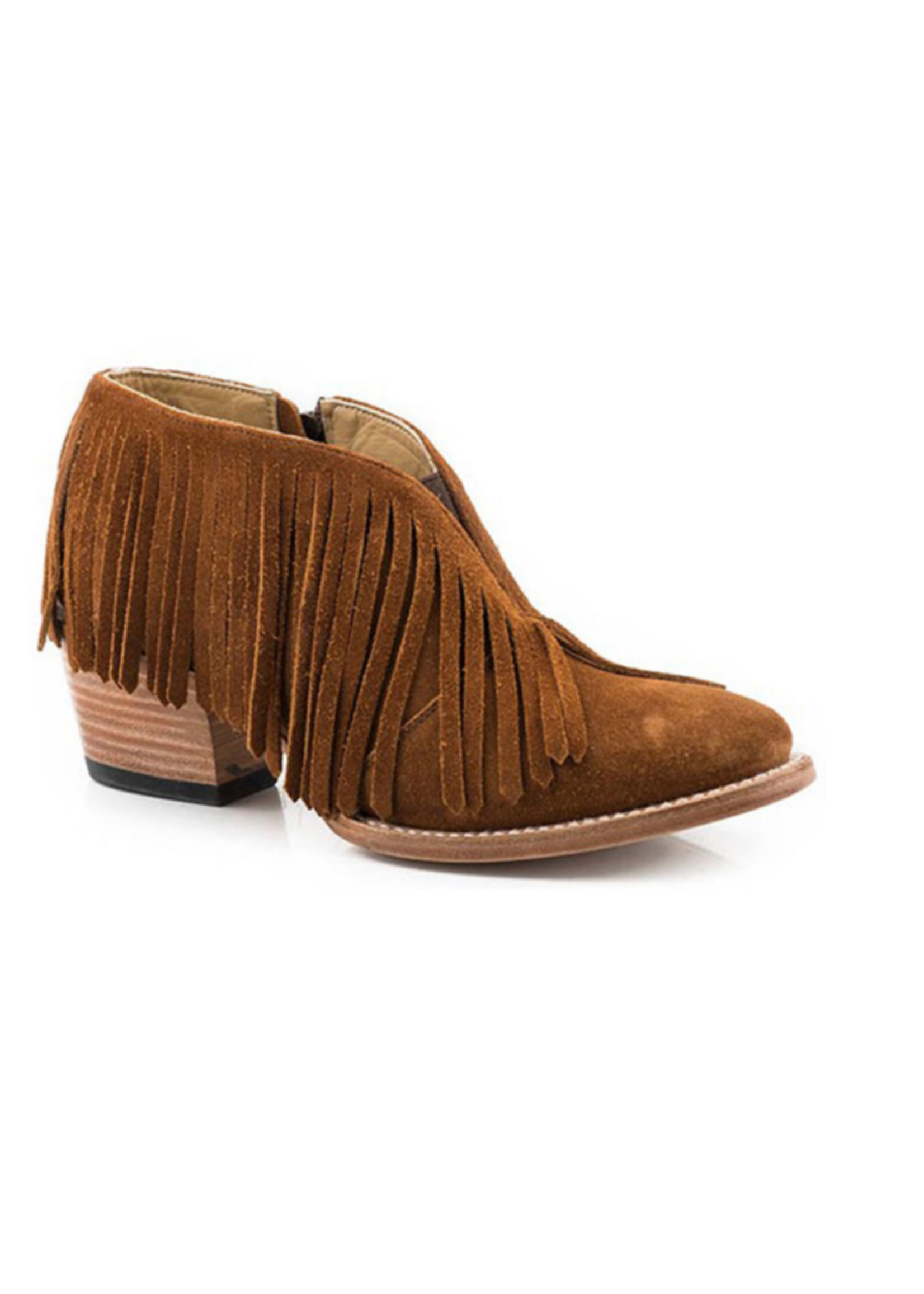 Stetson Lds Stetson Brown Fringe Suede Shorty Boot