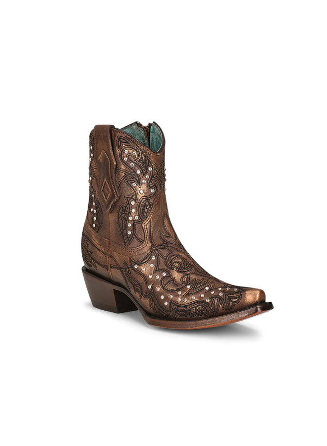 Bronze Crystal & Embroidered Boot