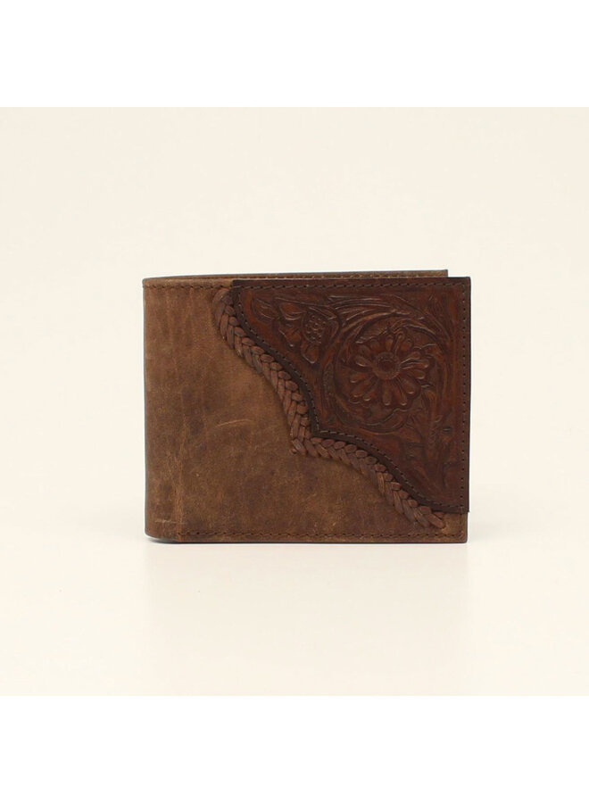 Bifold Edged Floral Tooled Wallet