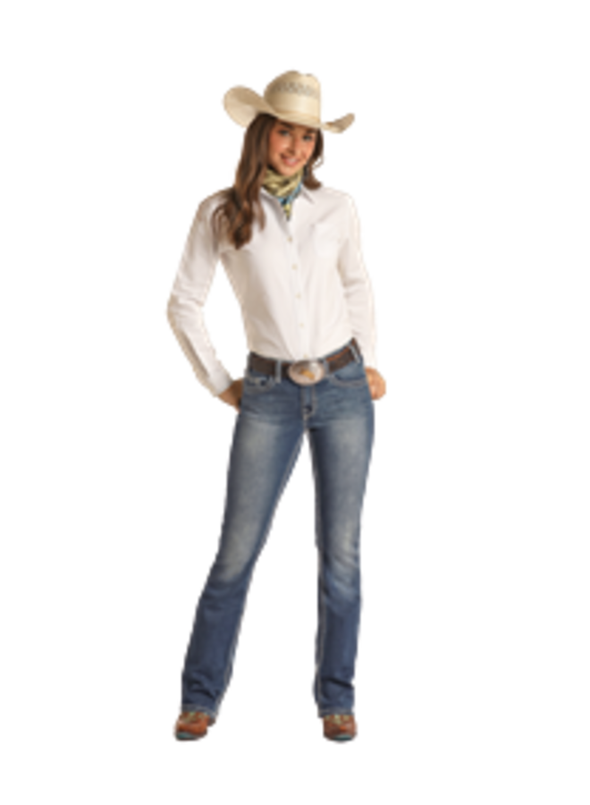 Ladies' Cowhide Pocket Extra Stretch Bootcut Riding Jean