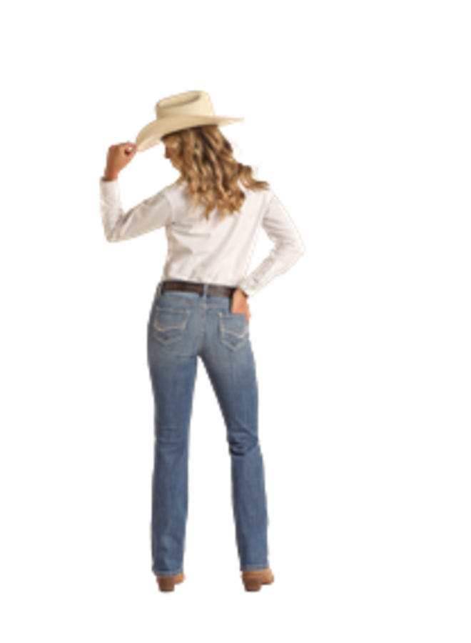 Mid Rise Stretch Cowhide Riding Jean