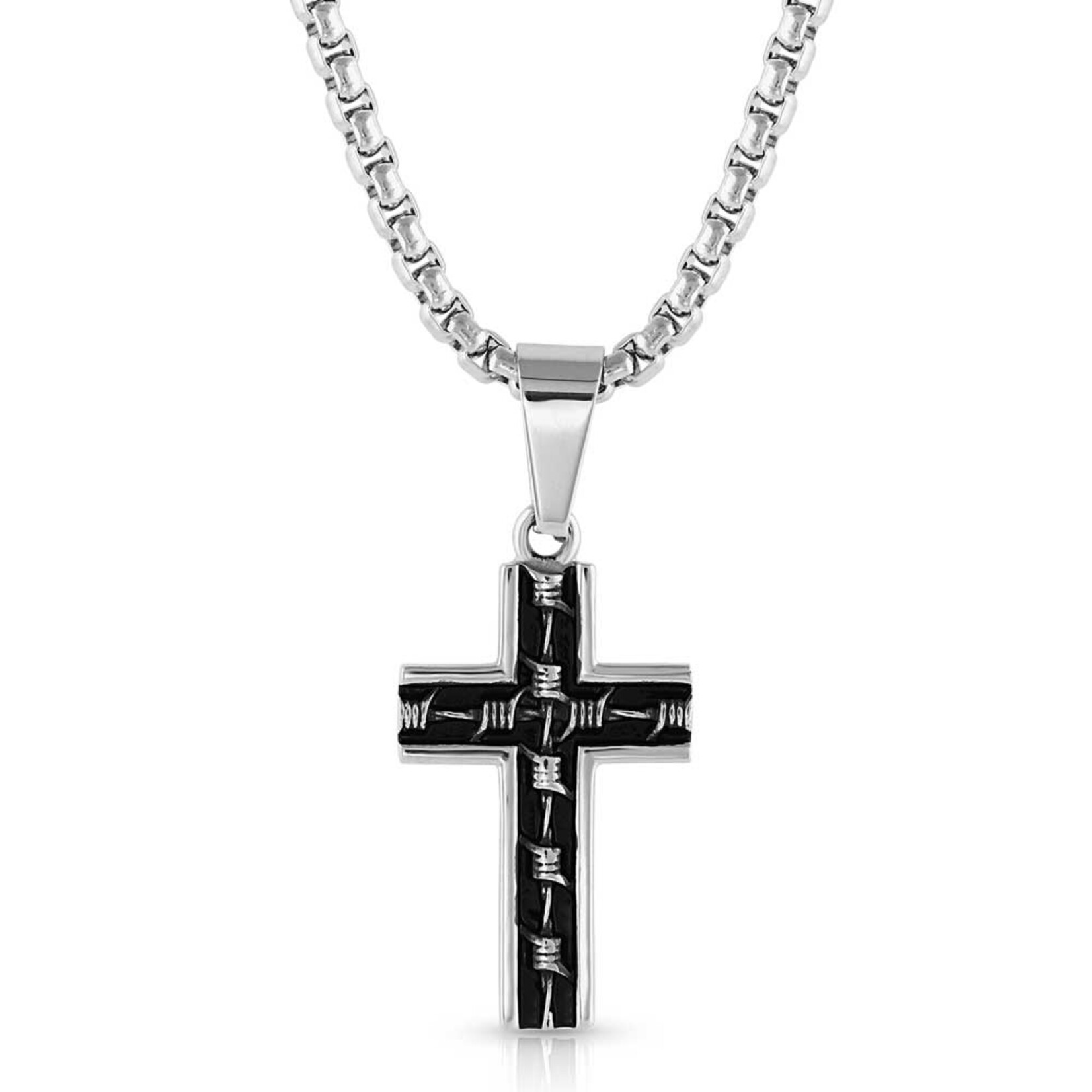 Montana Silver Barbed Wire Cross Necklace