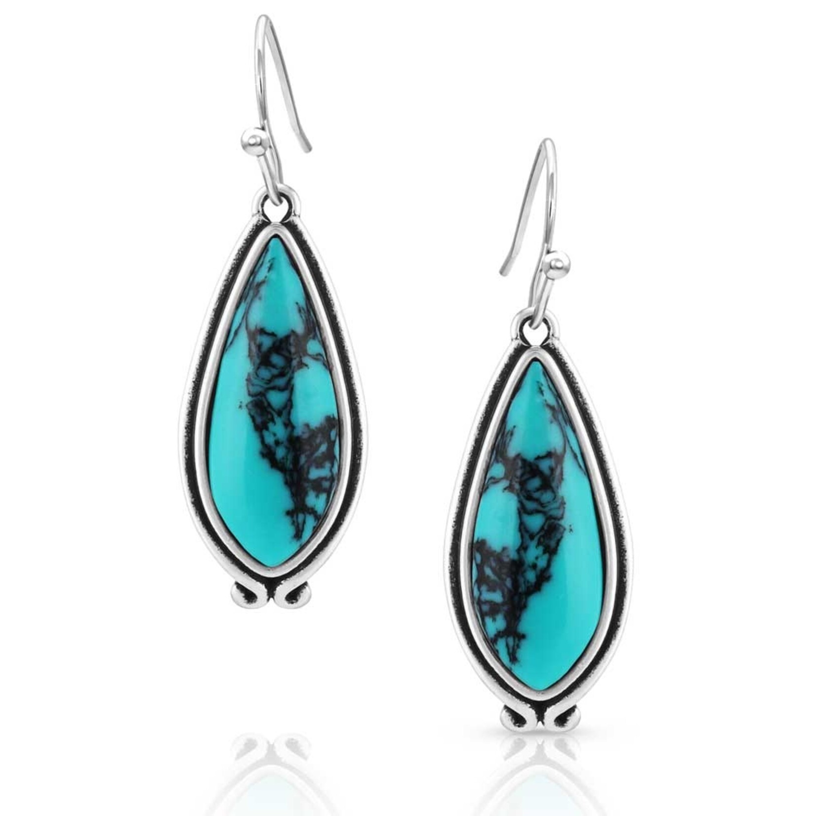 Montana Silver Oasis Waters Oval Turquoise Earrings