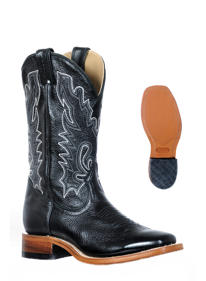 Ladies' Silky Black Wide Square Boot